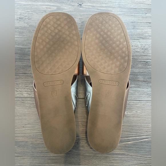 Aerosoles Hilary Combo Metallic Slide Sandal, Flats, Criss Cross Straps, Size 6M - Picture 8 of 10